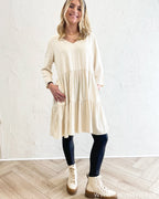 Vila Sand-colored dress with ruffles