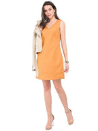 WILLIAM DE FAYE Summer dress made of linen and cotton, yellow